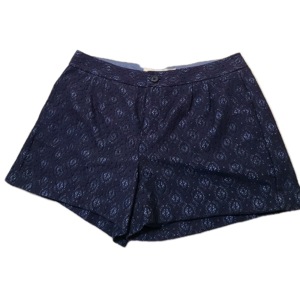 Lauren Conrad LC Blue Crochet Lace Shorts Lined Dressy‎ Size 10